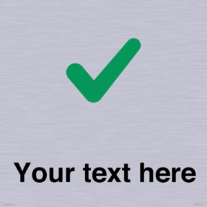 Custom plain background, green tick sign